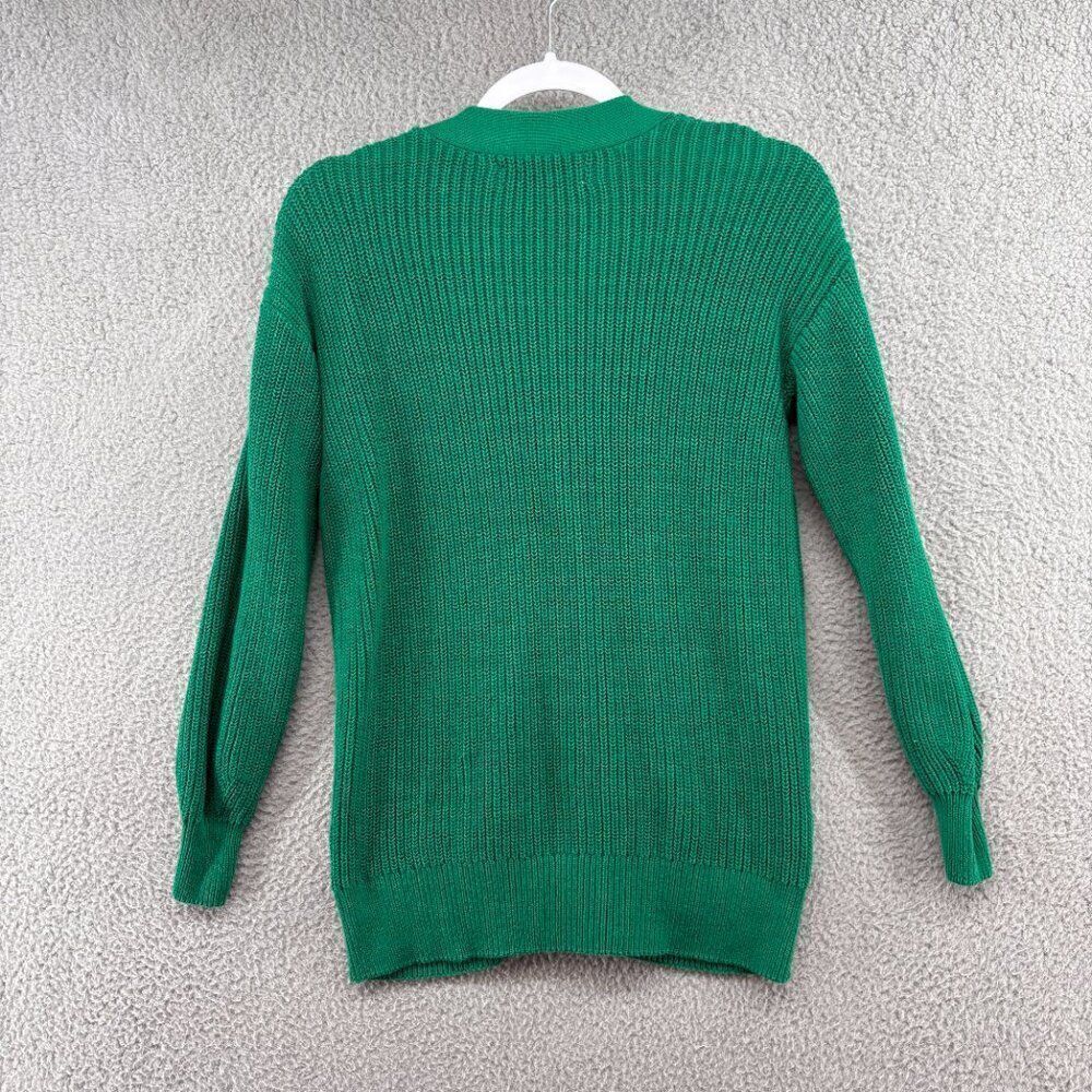 Loft Boyfriend Cardigan V Neck Knit Kelly Green Size XS oversized - Picture 3 of 11